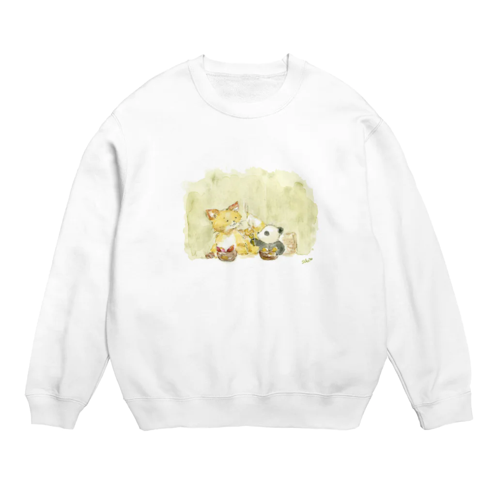 silo-iloのキツネとパンダのお芋会（濃い目） Crew Neck Sweatshirt