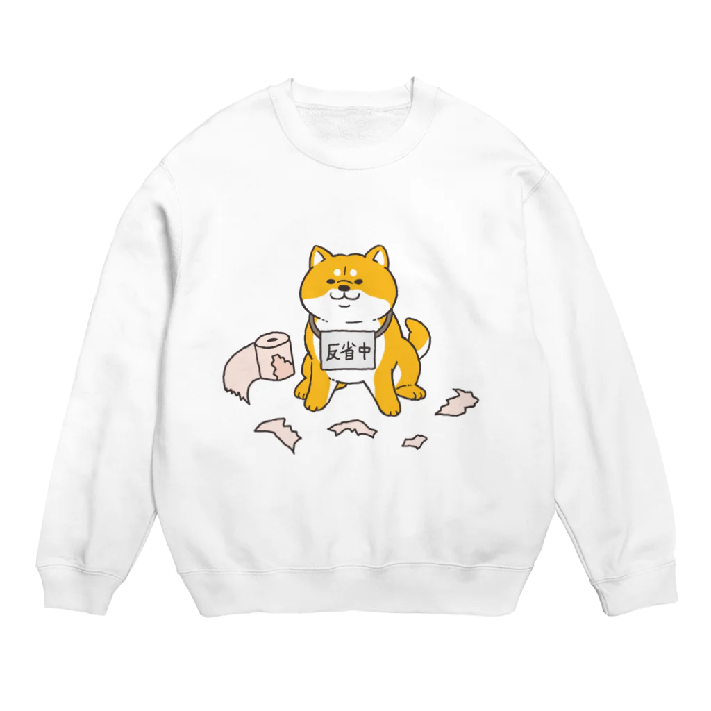 もんとみ | もっちり動物造形作家の反省の色が見えない柴犬 Crew Neck Sweatshirt