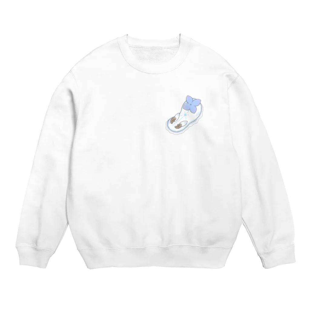 Jackalope Houseのツノアリウサギアジサイモドキウミウシ 青色ver. Crew Neck Sweatshirt