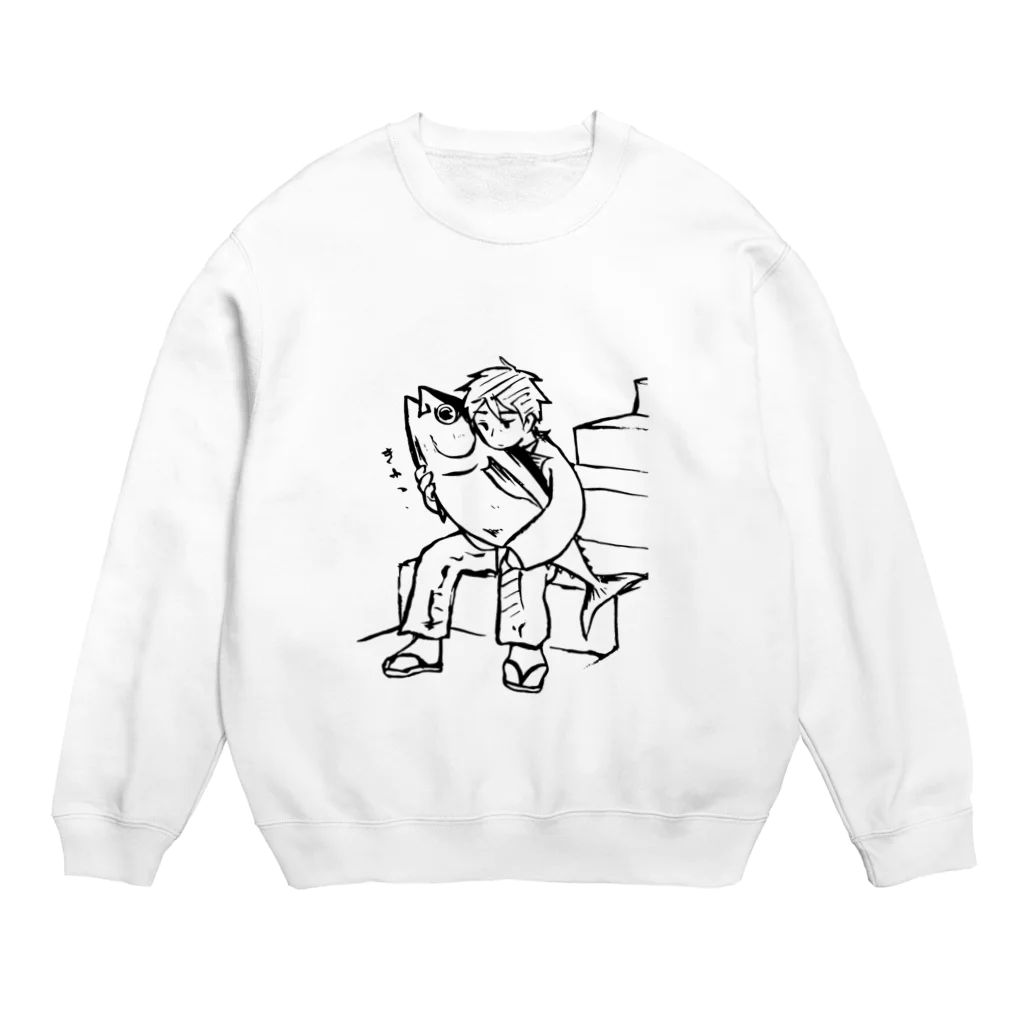 泉@二次元魚市場　瀞鮪のマグロのぬくもり Crew Neck Sweatshirt