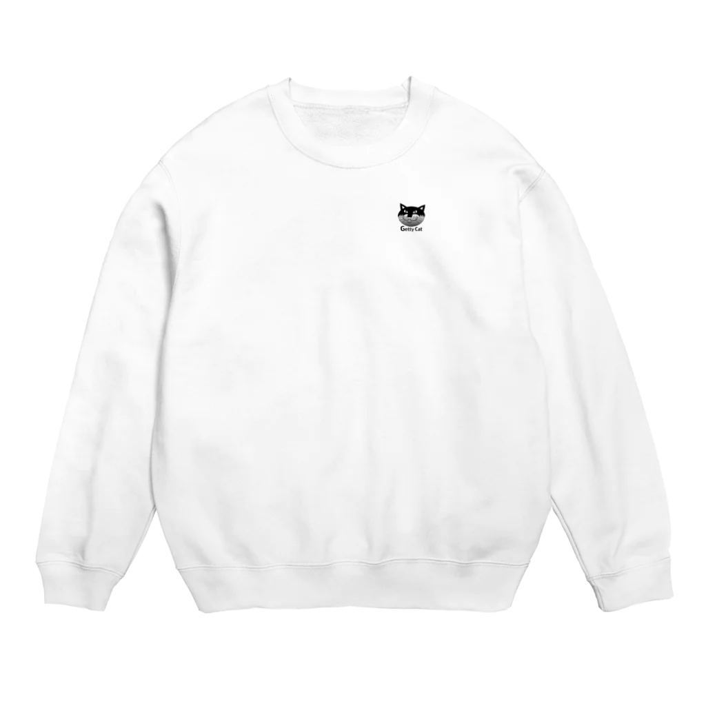 Illustrator Moca&Ram shopのネコのゲッティ/Getty Cat（character small） Crew Neck Sweatshirt