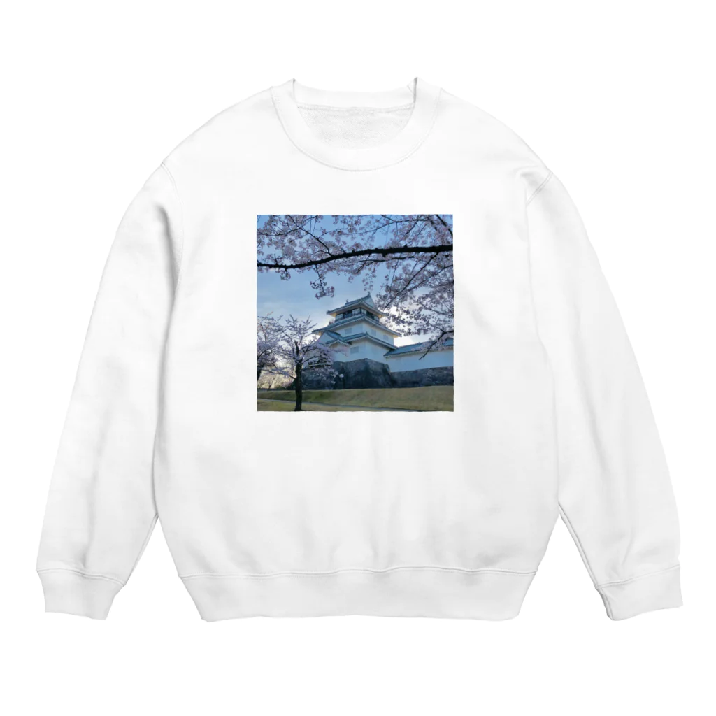 おとうふの城と桜 Crew Neck Sweatshirt