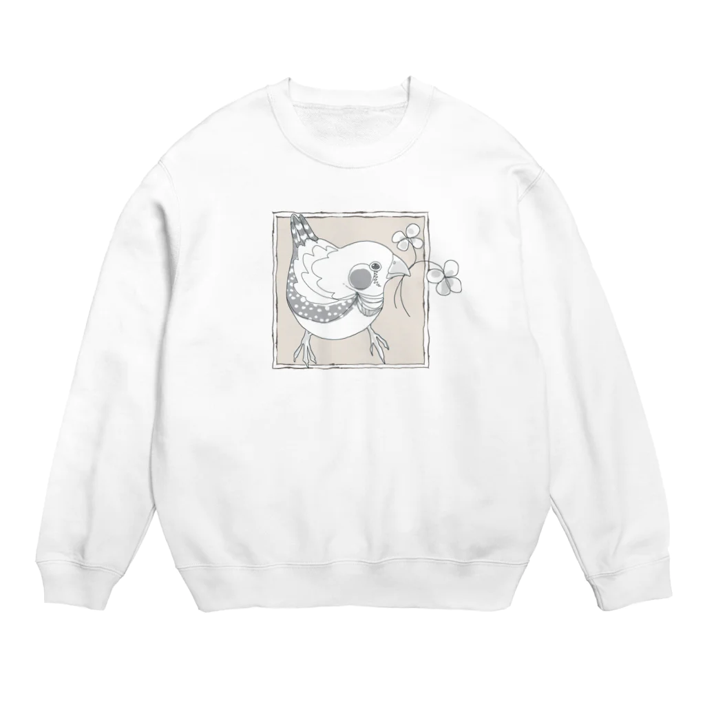 月見里のしあわせキンカチョウ Crew Neck Sweatshirt