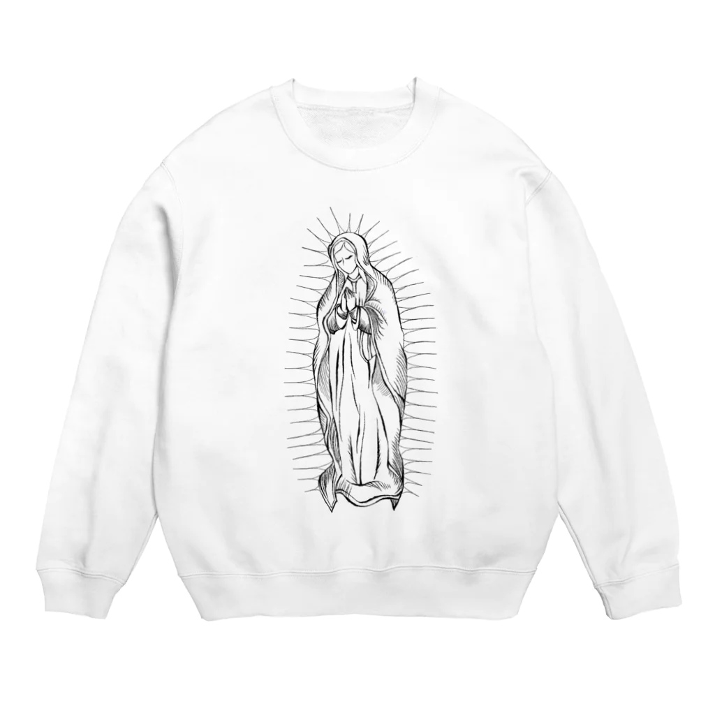 みんとオペレーターの聖母マリア　デザイン　前面タイプ　線画デザイン Crew Neck Sweatshirt