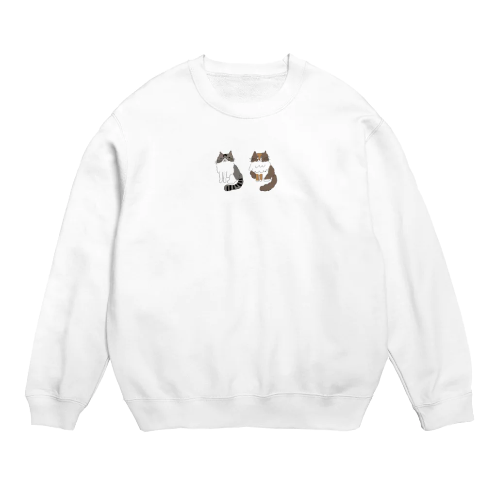 お髭ちゃんのおみせ。のふわふわしましまにゃんず Crew Neck Sweatshirt