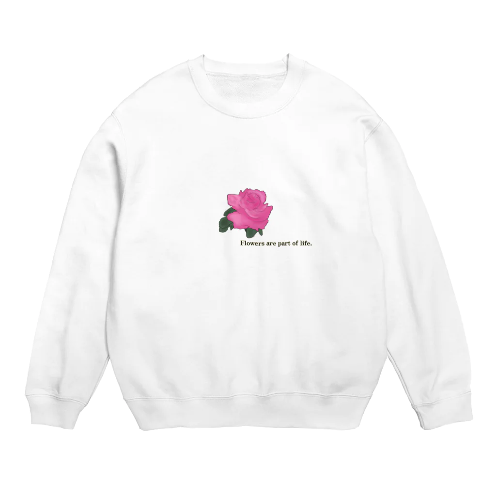 ピノ pino 피노のPink Rose Graphic Crew Neck Sweatshirt