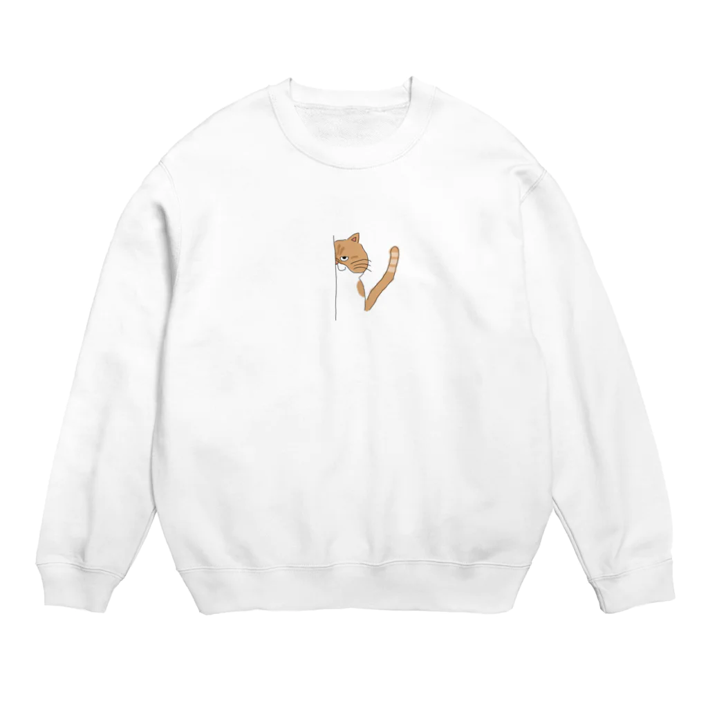 お髭ちゃんのおみせ。のじろり猫ちゃん Crew Neck Sweatshirt