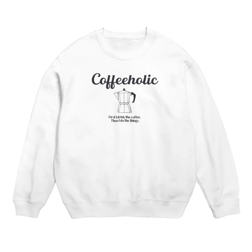 かえる商店のCOFFEEHOLIC black logo Crew Neck Sweatshirt