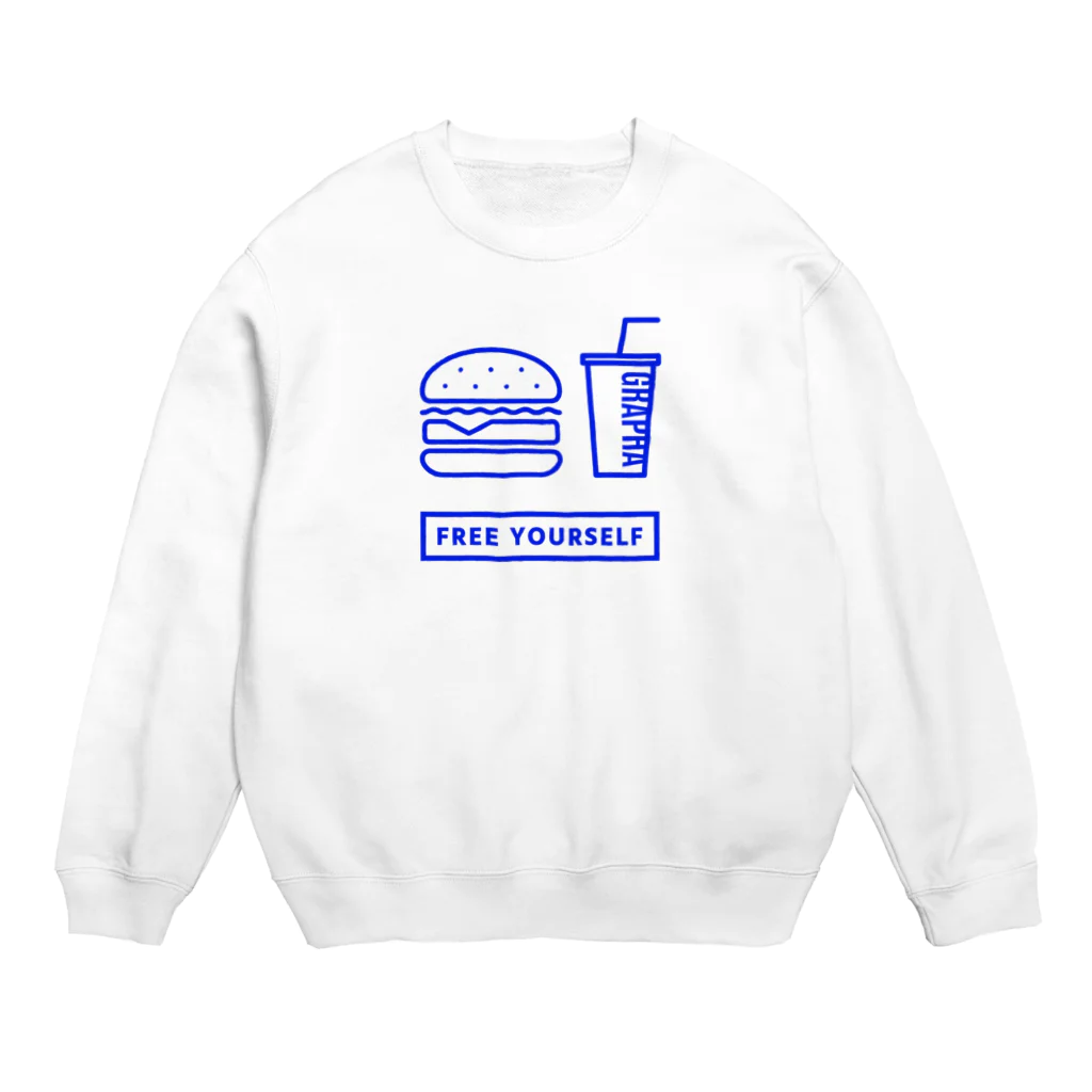 香庭くゆるのジャンクフード/ハンバーガー Crew Neck Sweatshirt