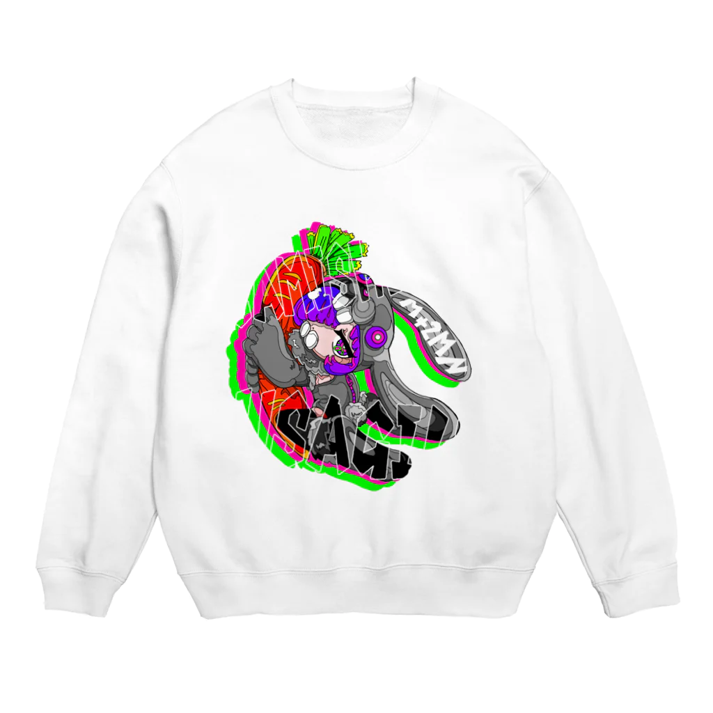 松本芽維新の我楽多SHOPのSAMISHINBO USAGI!! Crew Neck Sweatshirt