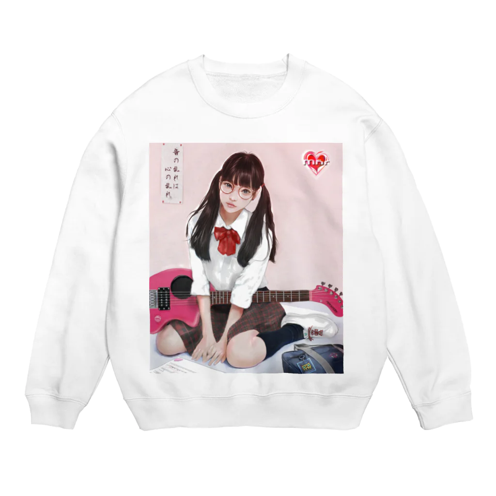 Mahiroshka まひろ朱夏 絵と音楽のギター少女 Crew Neck Sweatshirt