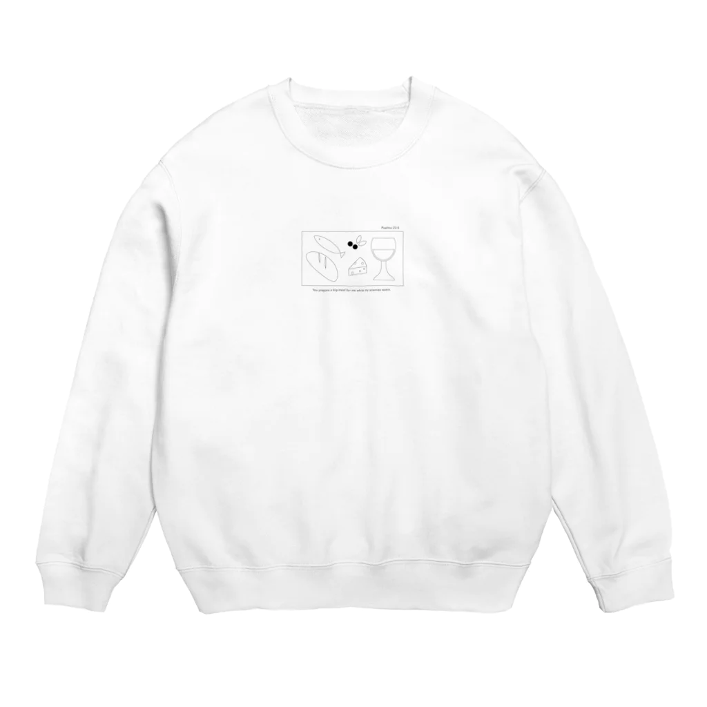 Delighted SheepのThe Lord prepares a table for me. Crew Neck Sweatshirt