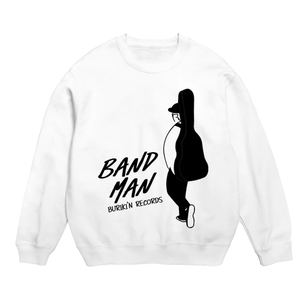 BURIKI'N RECORDSのBANDMAN(ロゴ黒) Crew Neck Sweatshirt