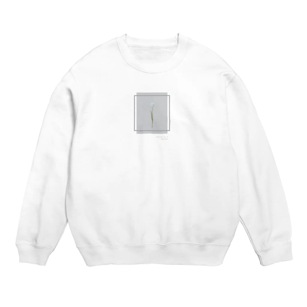 rilybiiの gray blue tulip × flame × logo message Crew Neck Sweatshirt