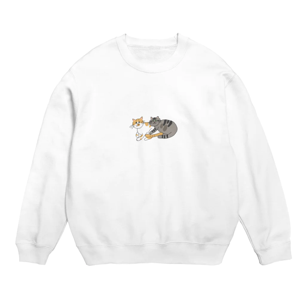 お髭ちゃんのおみせ。のむぎゅっとにゃんず。 Crew Neck Sweatshirt