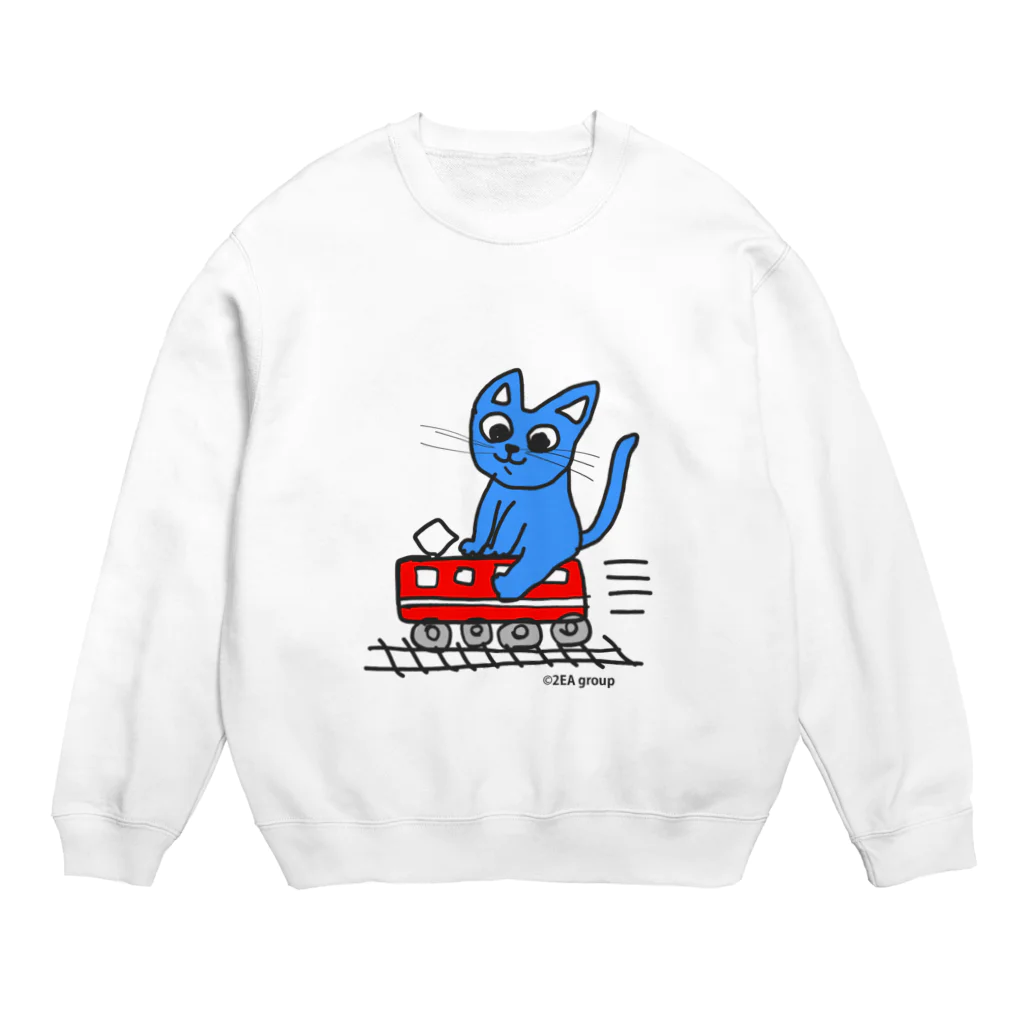 Official GOODS Shopの赤電のりてつニャーンコ Crew Neck Sweatshirt