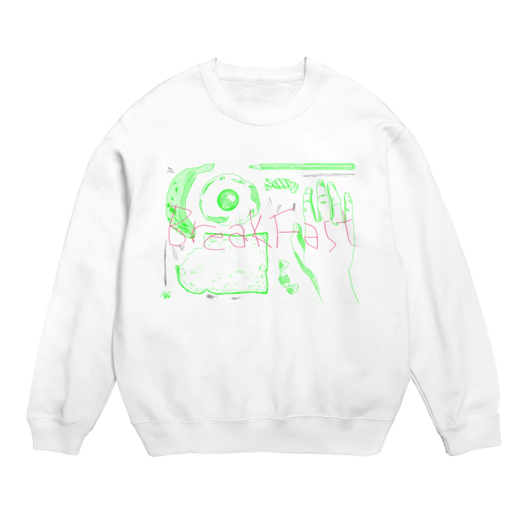 Yopsymiのネオンな朝ごはん Crew Neck Sweatshirt