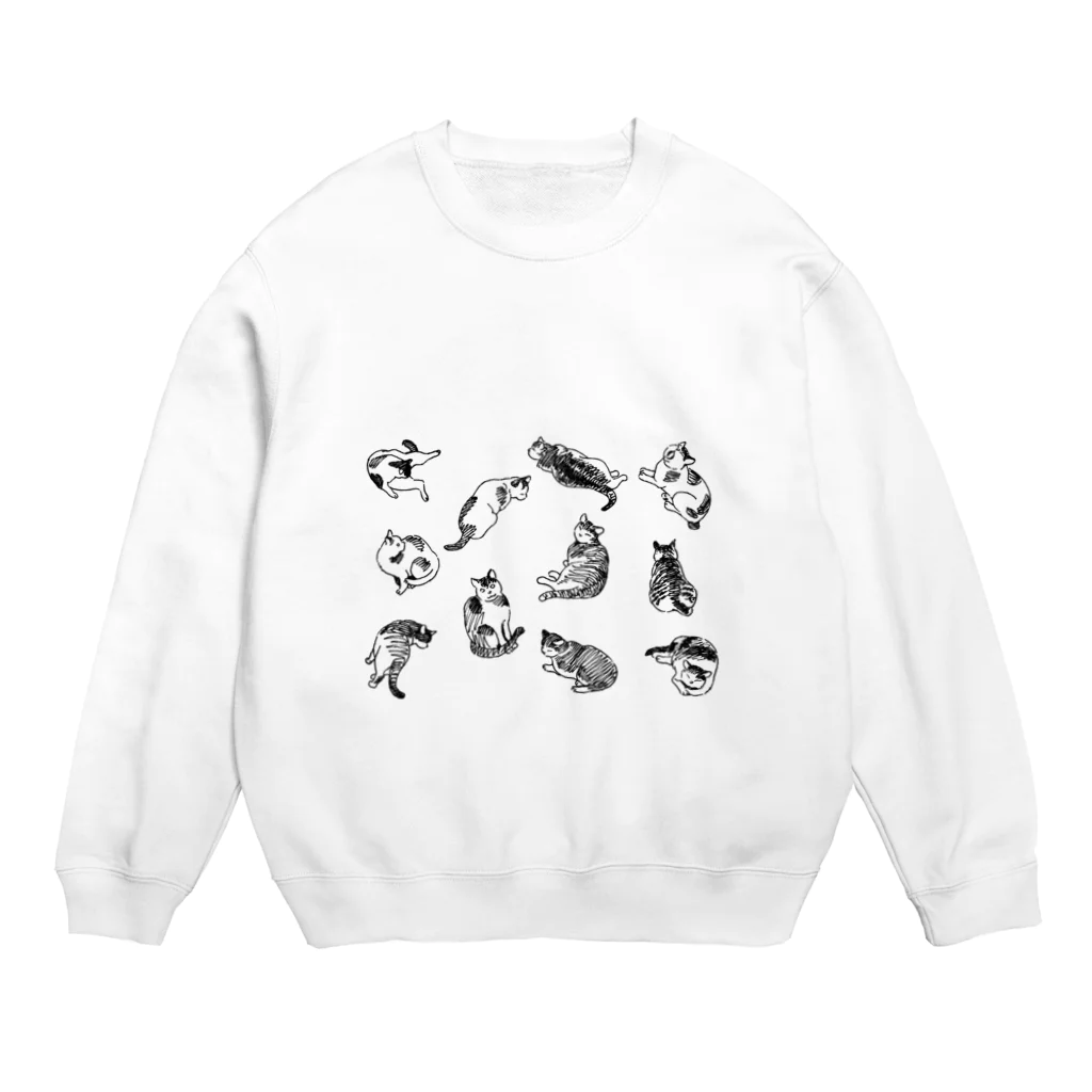 空想画学販売所の地域猫　いろんなポーズ Crew Neck Sweatshirt