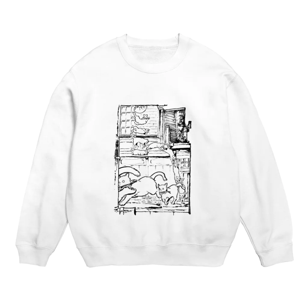 空想画学販売所のドロボウ猫はニンジャ猫 Crew Neck Sweatshirt