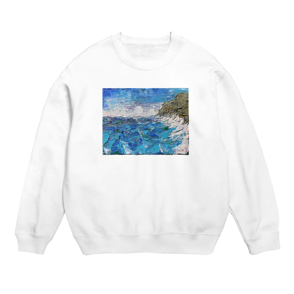 きりんのお絵描き屋さんの波 Crew Neck Sweatshirt