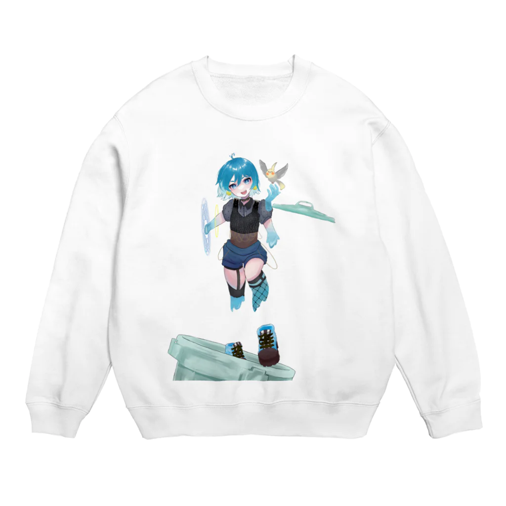 スライムバケツ店の有馬千草ママ冷音ちゃん（右手異空間B） Crew Neck Sweatshirt