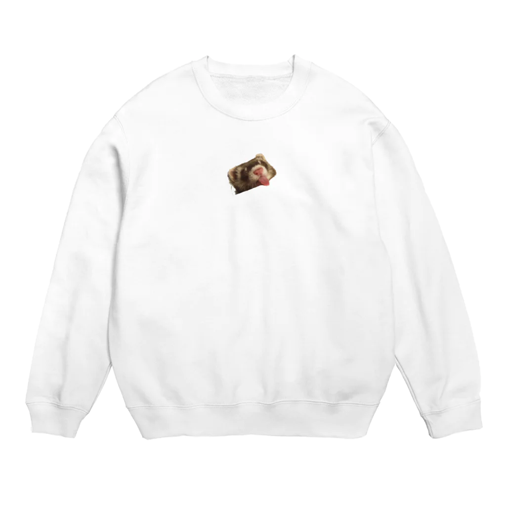 ママのフェレットのもんちゃん(べ〜) Crew Neck Sweatshirt