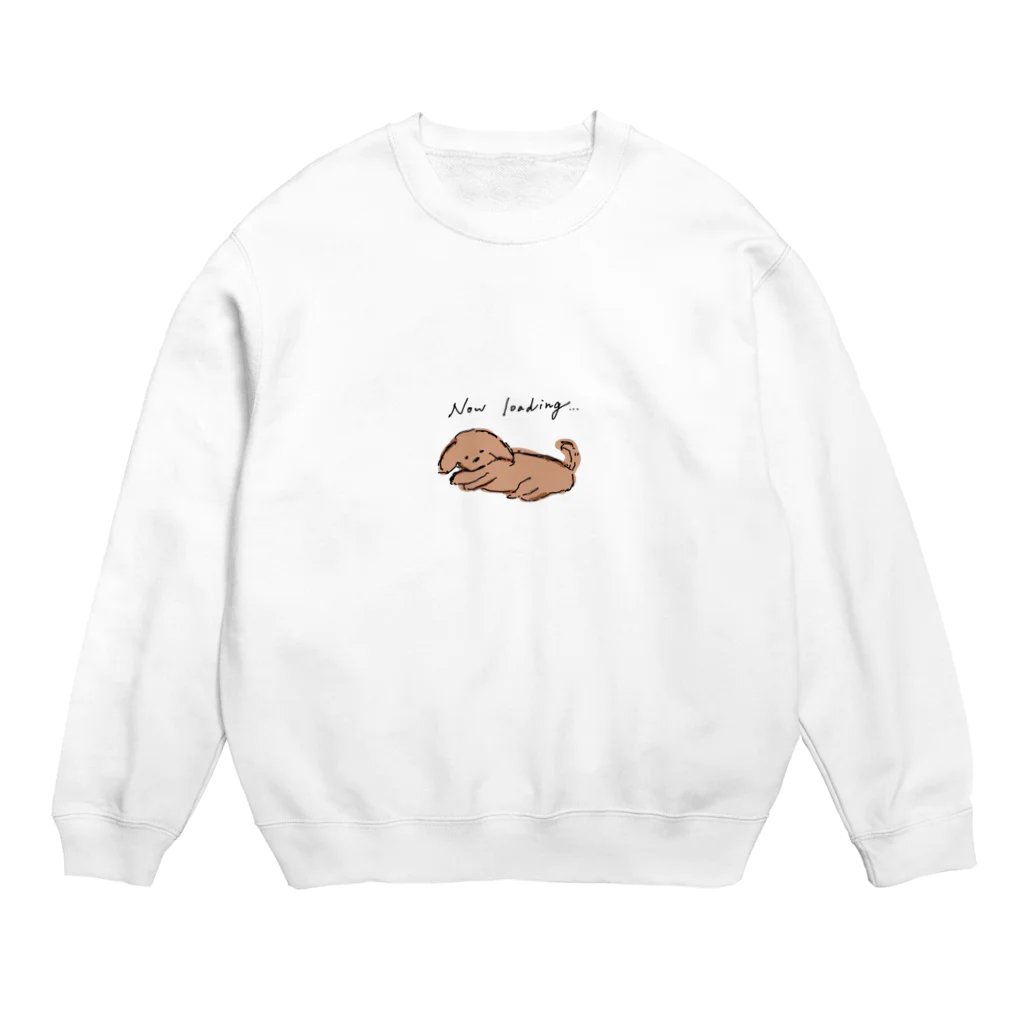 kojika_no_yabouのローディング中のプードル。 Crew Neck Sweatshirt