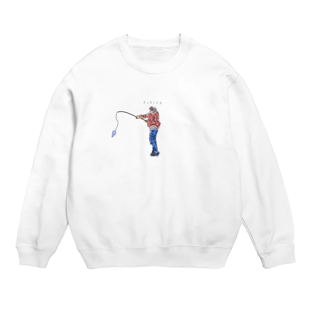 U-HU-HUの釣り人(カラー) Crew Neck Sweatshirt