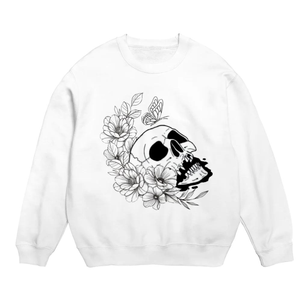 キッチンファラオのドクロフラワー Crew Neck Sweatshirt