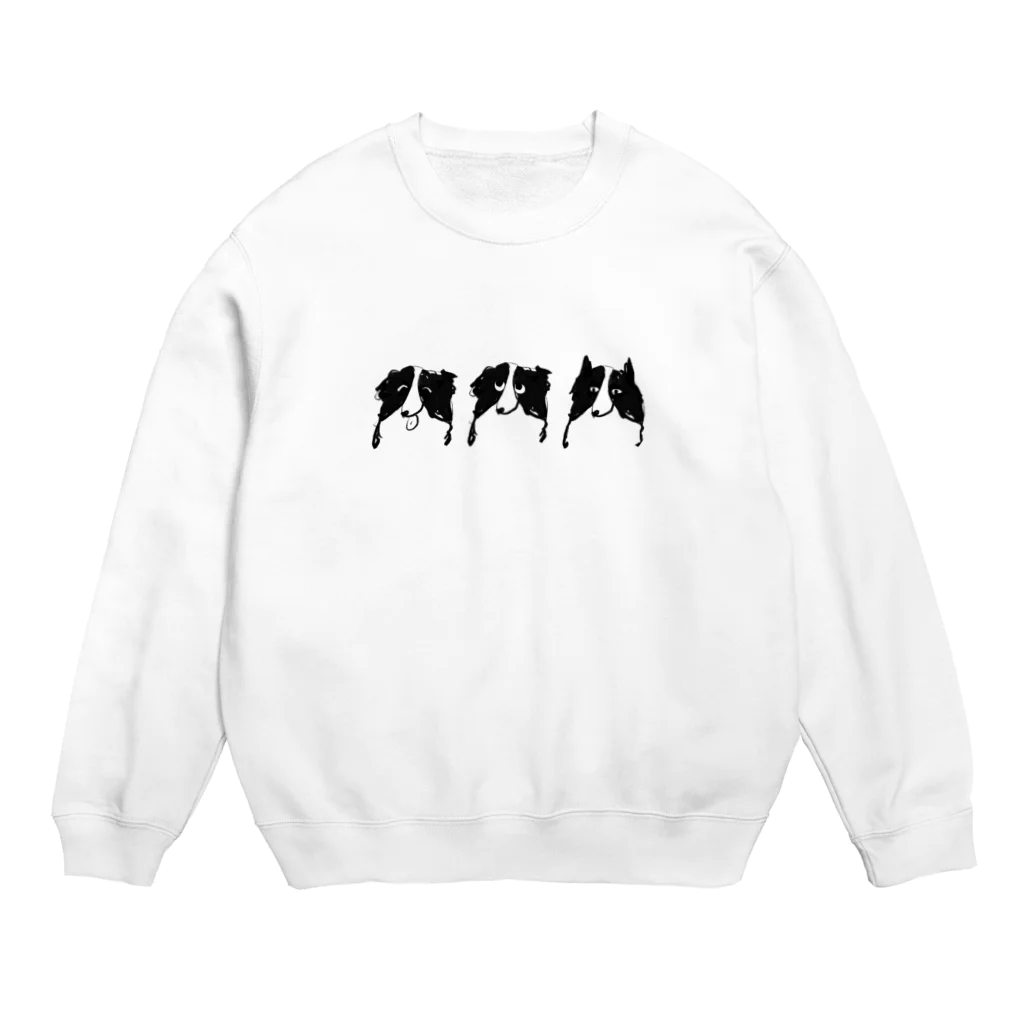 【お店】ボーダーコリーのモクのひょうじょうゆたかいぬ Crew Neck Sweatshirt