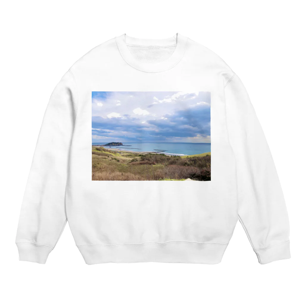 あべこのお店 の北海道の海 Crew Neck Sweatshirt