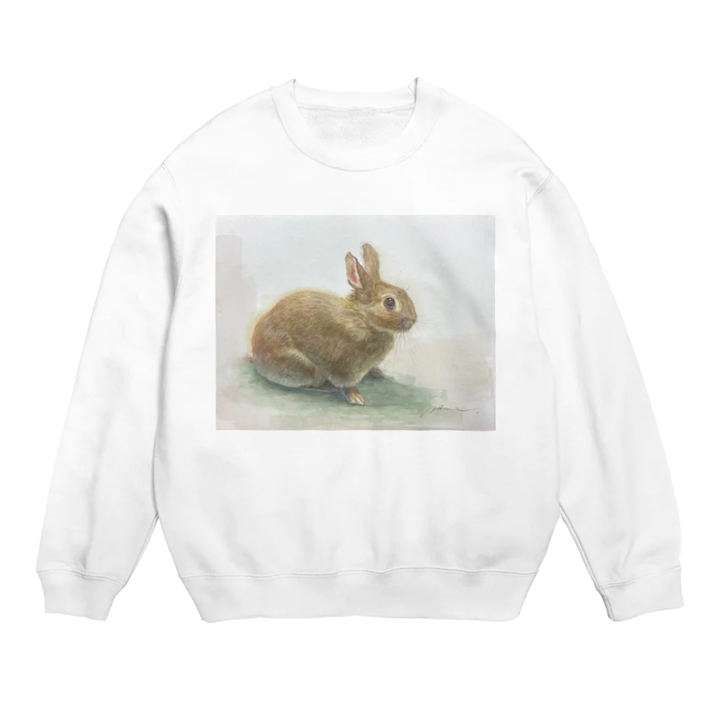 たかはしの絵のもののうさぎのうめちゃん Crew Neck Sweatshirt