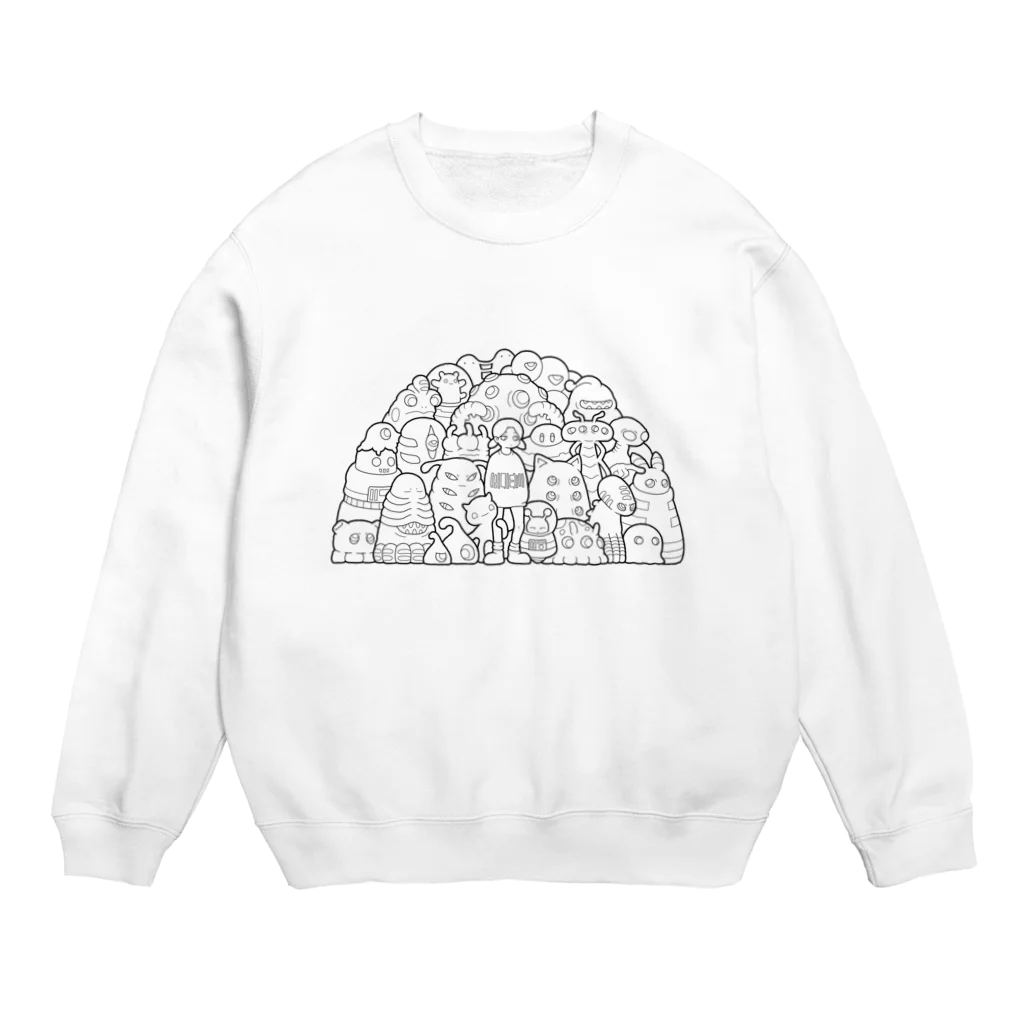 Sun.の地球観光エイリアン (モノトーン) Crew Neck Sweatshirt