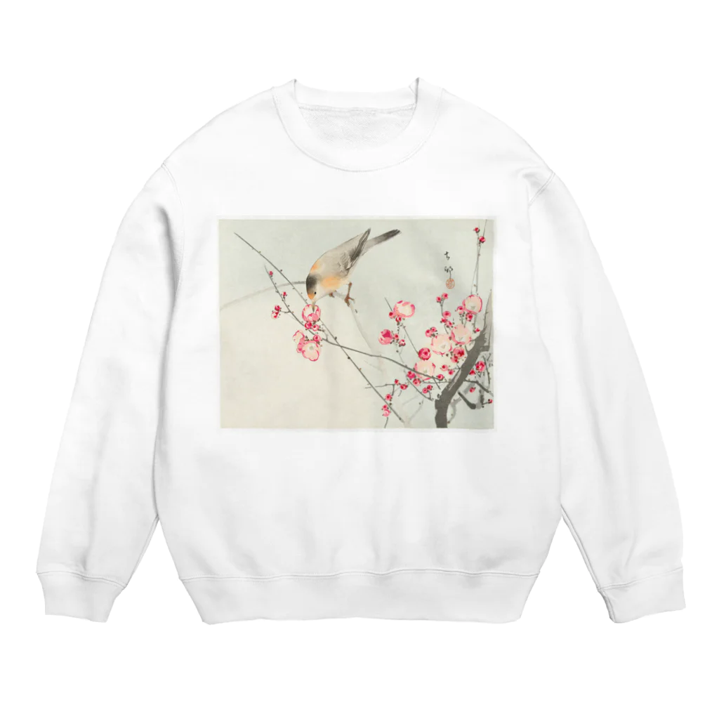 MUGEN ARTの小原古邨　梅に鶯　Ohara Koson / Songbird on blossom branch Crew Neck Sweatshirt