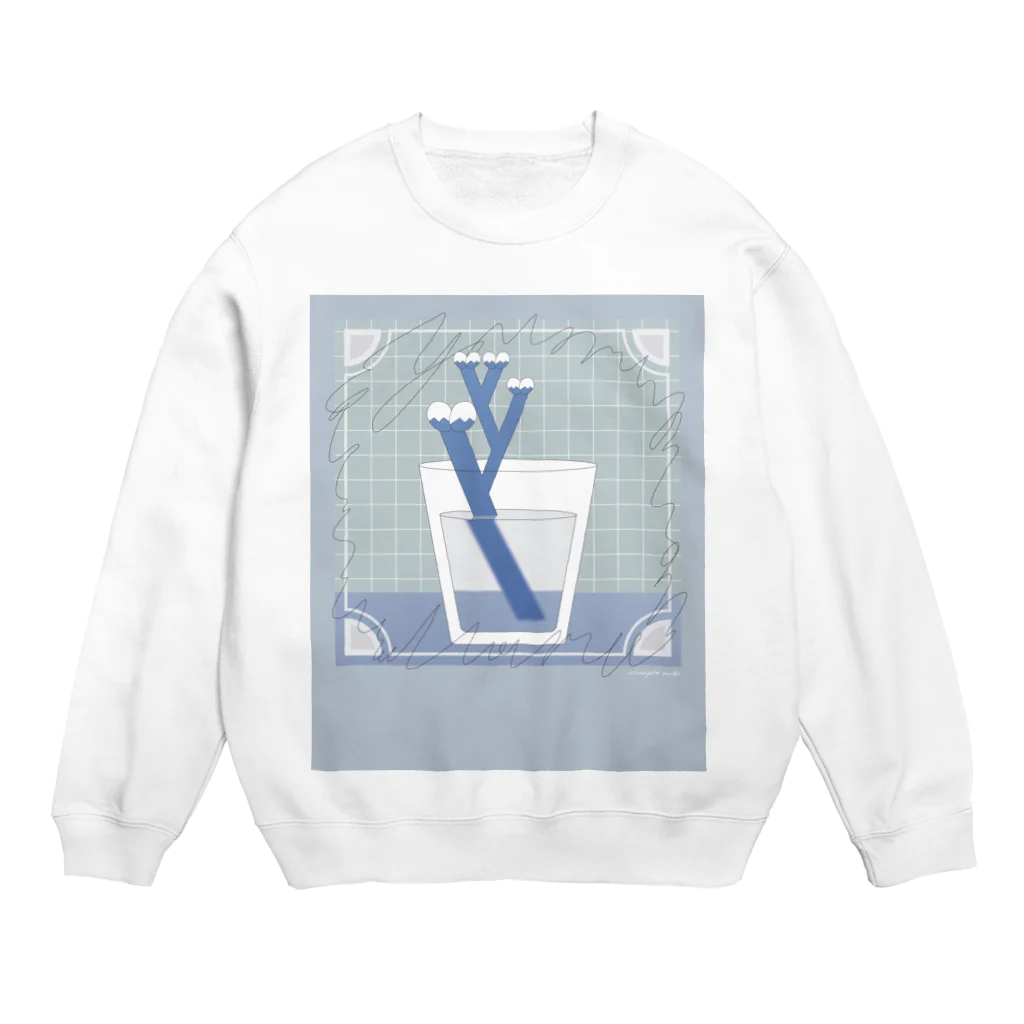 ninnpin nibiのGLASS💙めっきゃわ💙らぶり~~~💙 Crew Neck Sweatshirt