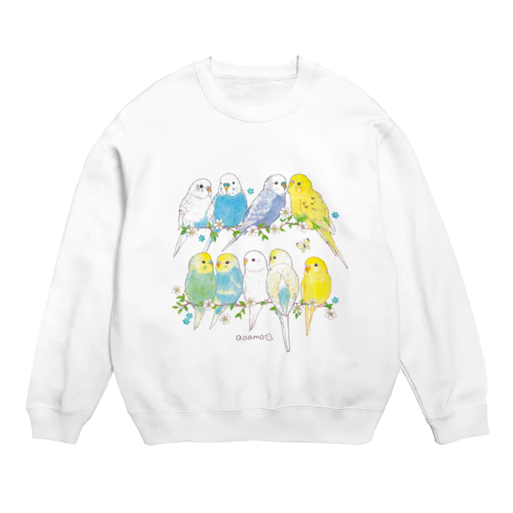 aoamo shopのaoamoセキセイインコ Crew Neck Sweatshirt