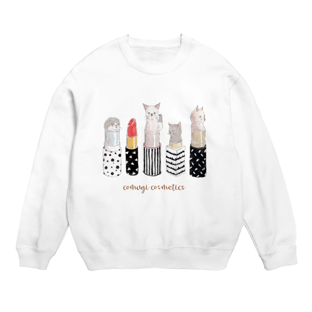 トコロコムギのときめき☆リップスティックにゃんこ Crew Neck Sweatshirt