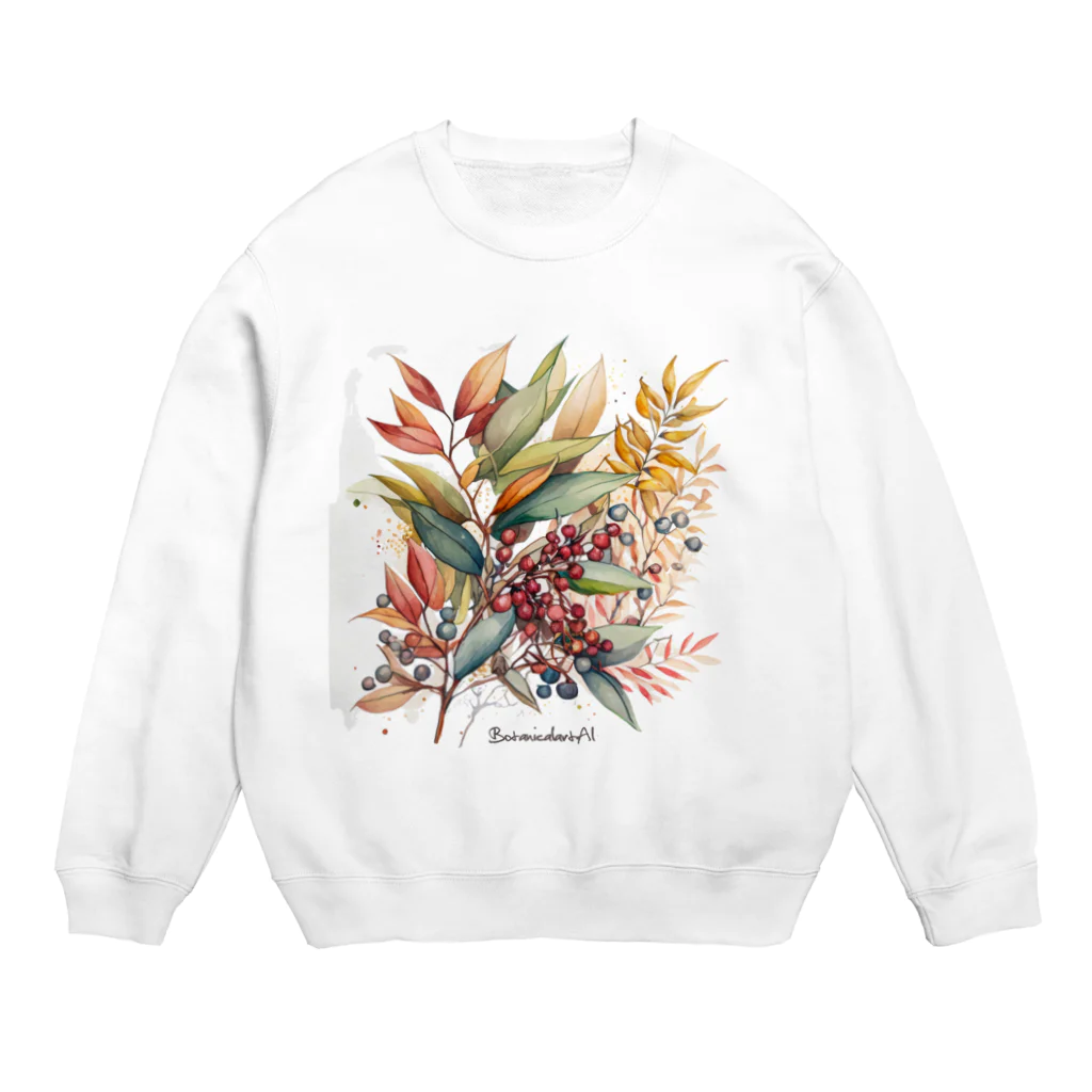 botanicalartAIのナンテン/南天 Crew Neck Sweatshirt