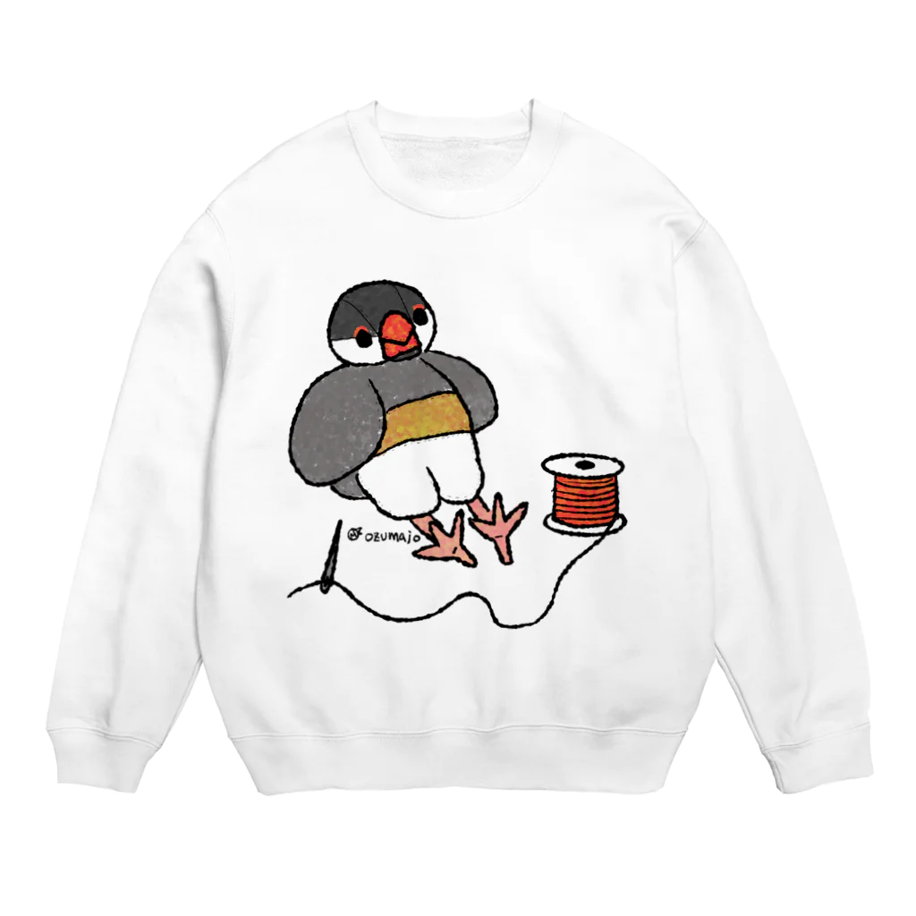 オズマジョの文鳥のぬいぐるみ Crew Neck Sweatshirt