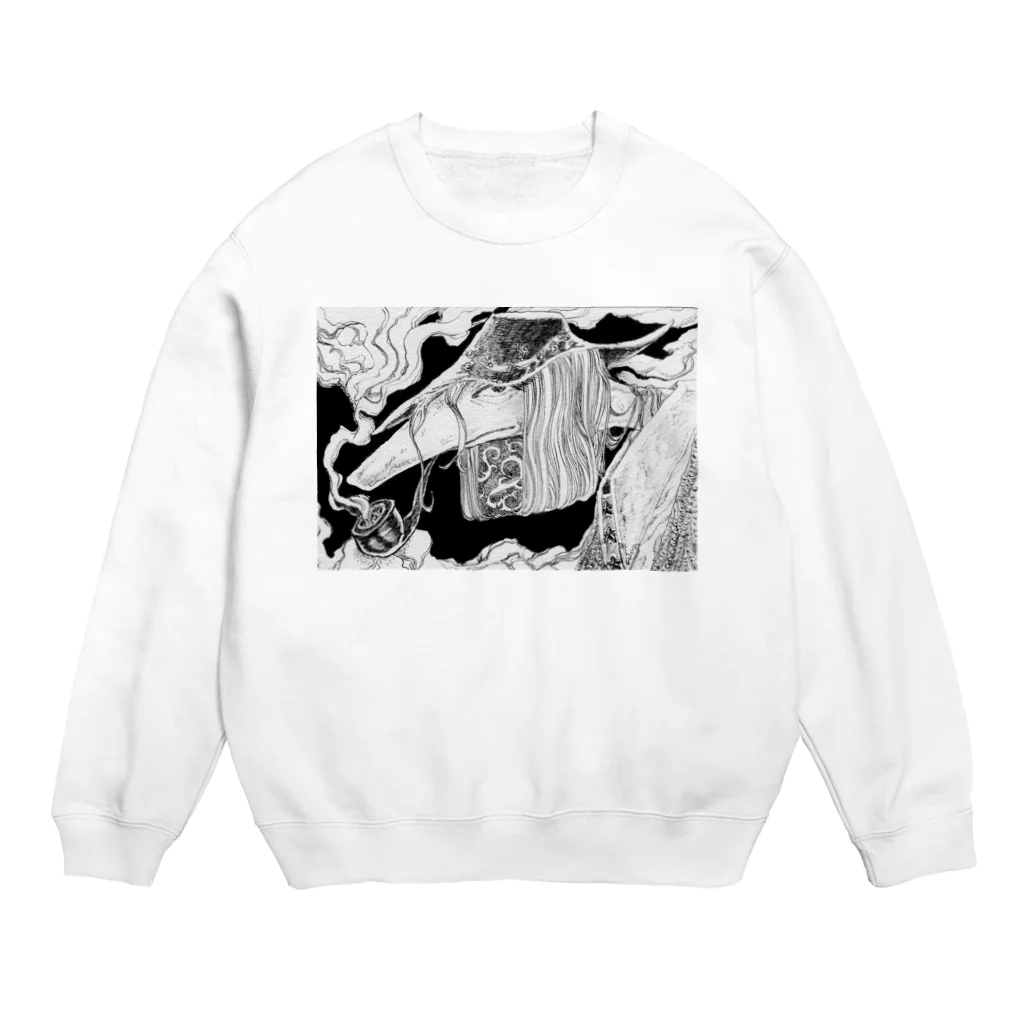 takurou.の吸煙くん（白） Crew Neck Sweatshirt