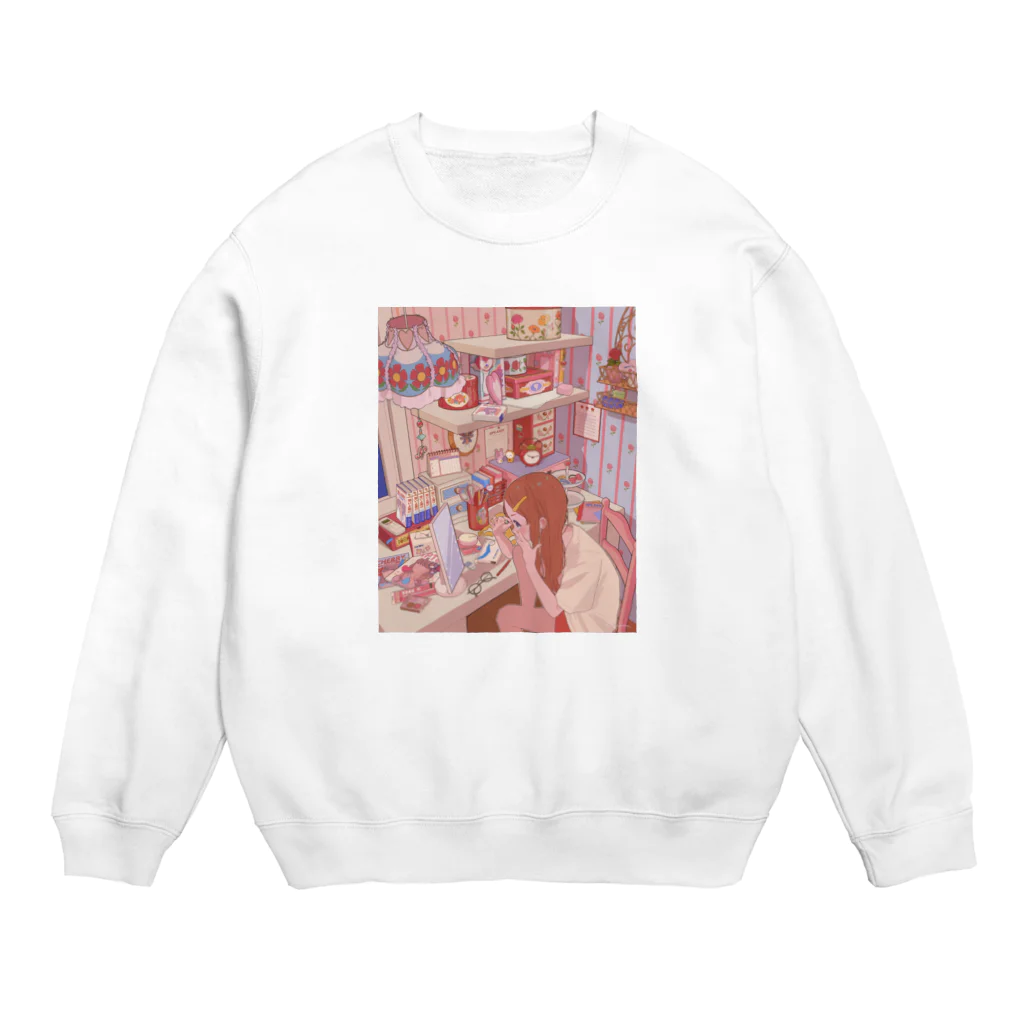 名もなきショップのメイクする可愛いJK Crew Neck Sweatshirt