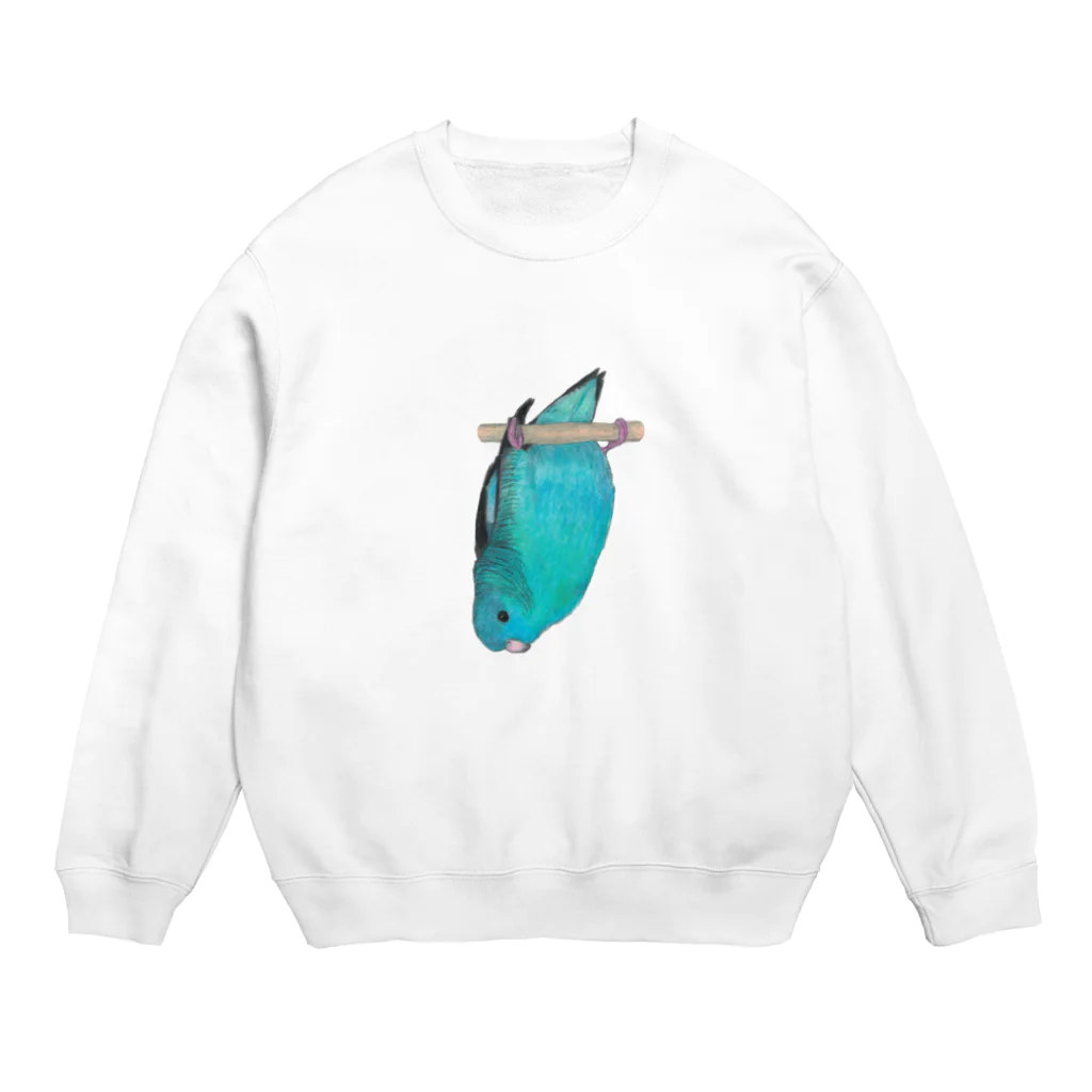 森図鑑の[森図鑑] サザナミインコ水色 Crew Neck Sweatshirt