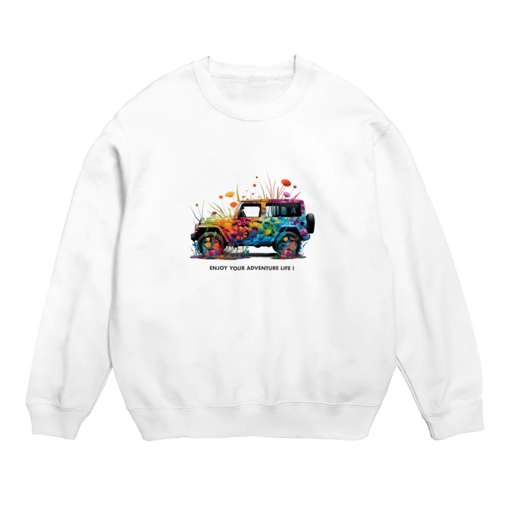 DOG  LOVERSのフラワーJEEP Crew Neck Sweatshirt