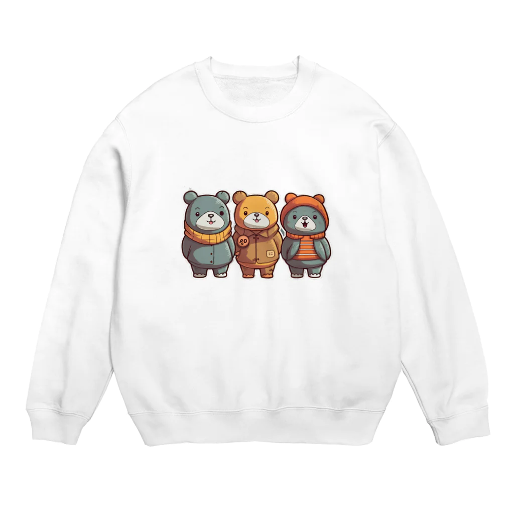 Cute ケース屋のクマ三兄弟 Crew Neck Sweatshirt