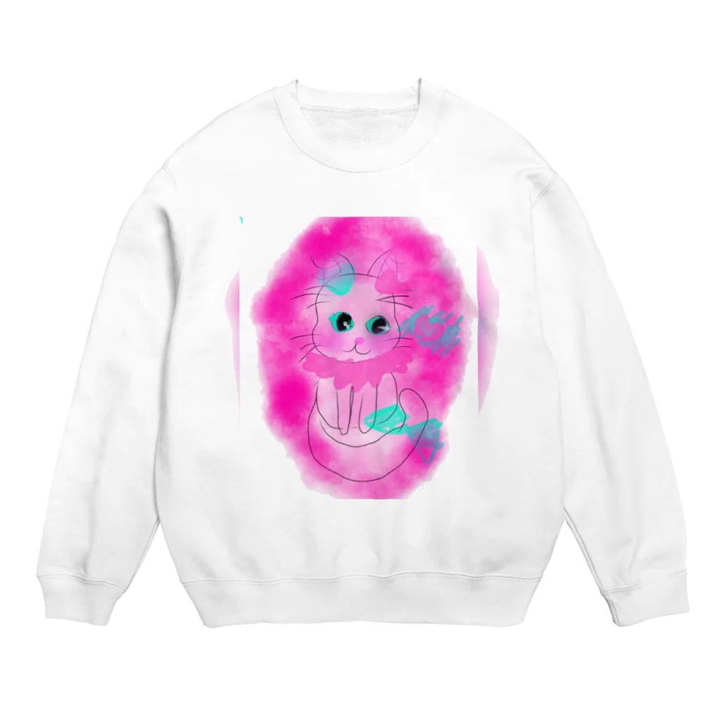 プーさんの幸せを運ぶ桜ねこ Crew Neck Sweatshirt