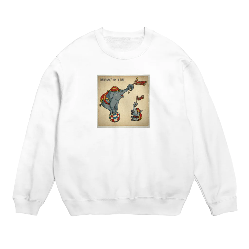 まつもトイズの玉乗りゾウさん Crew Neck Sweatshirt