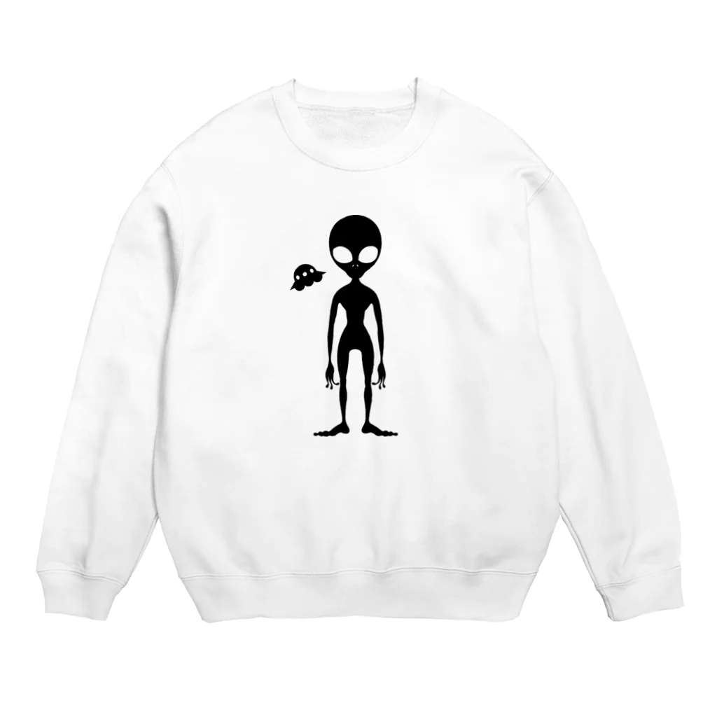 kimchinのグレイタイプの宇宙人のシルエット Crew Neck Sweatshirt