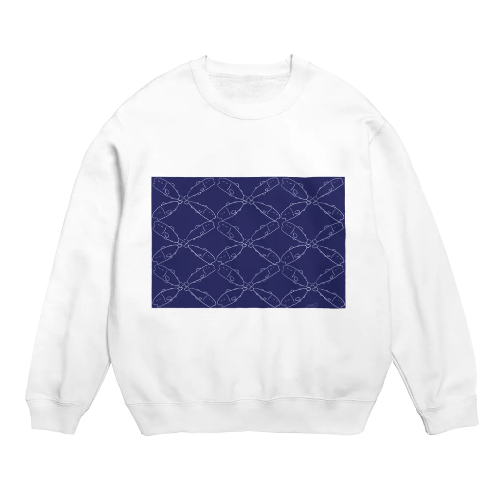 うちゅうの麓のひし形のおさかな Crew Neck Sweatshirt