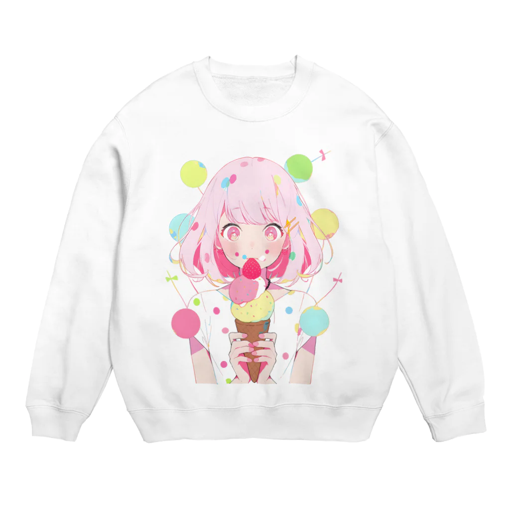 ヤバいTシャツ屋しゃんの暑い夏はアイスだ001 Crew Neck Sweatshirt