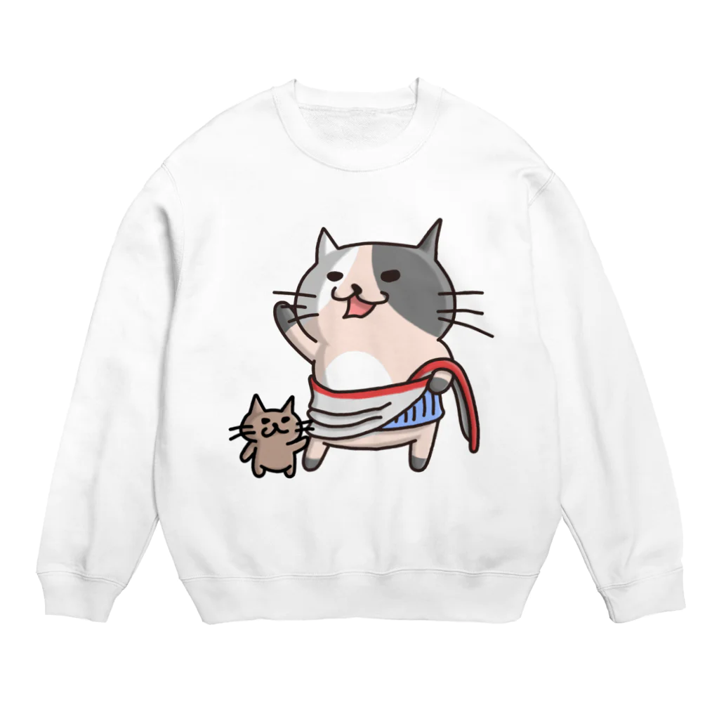 ひよこ男爵とまだむにゃんのにゃうぐすとぅす Crew Neck Sweatshirt